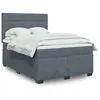 Image de vidaXL Sommier à lattes de lit et matelas Gris foncé 160x200cm Velours