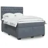 Image de vidaXL Sommier à lattes de lit et matelas Gris foncé 160x200cm Velours