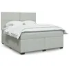 Image de vidaXL Sommier à lattes de lit et matelas Gris clair 180x200cm Velours