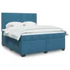 Image de vidaXL Sommier à lattes de lit et matelas bleu 180x200 cm velours