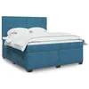 Image de vidaXL Sommier Ã  lattes de lit et matelas bleu 180x200 cm velours