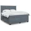 Image de vidaXL Sommier à lattes de lit et matelas Gris foncé 180x200cm Velours