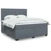 Image de vidaXL Sommier Ã  lattes de lit et matelas Gris foncÃ© 180x200cm Velours