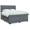 Image de vidaXL Sommier Ã  lattes de lit et matelas Gris foncÃ© 180x200cm Velours