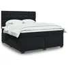 Image de vidaXL Sommier à lattes de lit avec matelas Noir 180x200 cm Velours