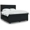 Image de vidaXL Sommier Ã  lattes de lit avec matelas Noir 180x200 cm Velours