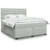 Image de vidaXL Sommier à lattes de lit et matelas Gris clair 180x200cm Velours