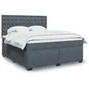 Image de vidaXL Sommier à lattes de lit et matelas Gris foncé 180x200cm Velours