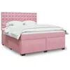Image de vidaXL Sommier à lattes de lit avec matelas Rose 180x200 cm Velours