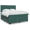 Image de vidaXL Sommier à lattes de lit et matelas Vert foncé 200x200cm Velours