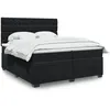 Image de vidaXL vidaXL Sommier à lattes de lit et matelas Noir 200x200 cm Velours