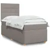Image de vidaXL Sommier à lattes de lit avec matelas Taupe 90x190 cm Tissu