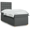 Image de vidaXL Sommier à lattes de lit et matelas Gris foncé 90x190 cm Tissu