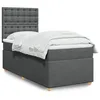 Image de vidaXL Sommier Ã  lattes de lit et matelas Gris foncÃ© 90x190 cm Tissu