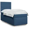 Image de vidaXL Sommier à lattes de lit avec matelas Bleu 90x200 cm Tissu