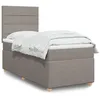 Image de vidaXL Sommier à lattes de lit avec matelas Taupe 90x200 cm Tissu
