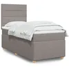 Image de vidaXL Sommier Ã  lattes de lit avec matelas Taupe 90x200 cm Tissu