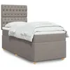 Image de vidaXL Sommier à lattes de lit avec matelas Taupe 90x200 cm Tissu