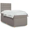 Image de vidaXL Sommier à lattes de lit avec matelas Taupe 90x200 cm Tissu