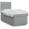 Image de vidaXL Sommier à lattes de lit avec matelas Gris clair 100x200cm Tissu