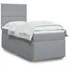 Image de vidaXL Sommier Ã  lattes de lit avec matelas Gris clair 100x200cm Tissu