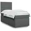 Image de vidaXL Sommier à lattes de lit avec matelas Gris foncé 100x200cm Tissu