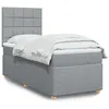 Image de vidaXL Sommier à lattes de lit avec matelas Gris clair 100x200cm Tissu