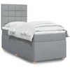 Image de vidaXL Sommier Ã  lattes de lit avec matelas Gris clair 100x200cm Tissu
