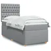 Image de vidaXL Sommier à lattes de lit avec matelas Gris clair 100x200cm Tissu