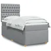 Image de vidaXL Sommier Ã  lattes de lit avec matelas Gris clair 100x200cm Tissu
