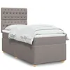 Image de vidaXL Sommier à lattes de lit avec matelas Taupe 100x200 cm Tissu