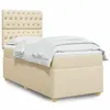 Image de vidaXL Sommier à lattes de lit avec matelas Crème 100x200 cm Tissu
