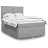 Image de vidaXL Sommier à lattes de lit avec matelas Gris clair 140x190cm Tissu