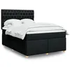 Image de vidaXL Sommier à lattes de lit avec matelas Noir 140x190 cm Tissu