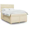 Image de vidaXL Sommier à lattes de lit avec matelas Crème 140x190 cm Tissu