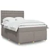 Image de vidaXL Sommier à lattes de lit avec matelas Taupe 140x190 cm Tissu