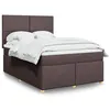 Image de vidaXL Sommier à lattes de lit avec matelas Marron foncé 140x200 cm