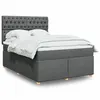 Image de vidaXL Sommier à lattes de lit avec matelas Gris foncé 140x200cm Tissu
