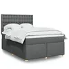 Image de vidaXL Sommier à lattes de lit avec matelas Gris foncé 140x200cm Tissu