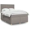 Image de vidaXL Sommier à lattes de lit avec matelas Taupe 140x200 cm Tissu