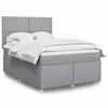 Image de vidaXL Sommier à lattes de lit avec matelas Gris clair 160x200cm Tissu