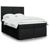 Image de vidaXL Sommier à lattes de lit avec matelas Noir 160x200 cm Tissu