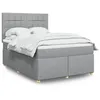 Image de vidaXL Sommier à lattes de lit avec matelas Gris clair 160x200cm Tissu