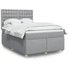 Image de vidaXL Sommier à lattes de lit avec matelas Gris clair 160x200cm Tissu