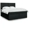 Image de vidaXL Sommier à lattes de lit avec matelas Noir 180x200 cm Tissu