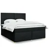 Image de vidaXL Sommier Ã  lattes de lit avec matelas Noir 180x200 cm Tissu