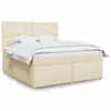 Image de vidaXL Sommier à lattes de lit avec matelas Crème 180x200 cm Tissu