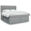 Image de vidaXL Sommier à lattes de lit avec matelas Gris clair 180x200cm Tissu