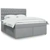 Image de vidaXL Sommier Ã  lattes de lit avec matelas Gris clair 180x200cm Tissu