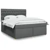 Image de vidaXL Sommier à lattes de lit avec matelas Gris foncé 180x200cm Tissu